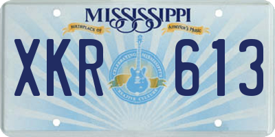 MS license plate XKR613