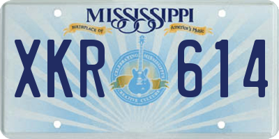 MS license plate XKR614