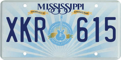 MS license plate XKR615