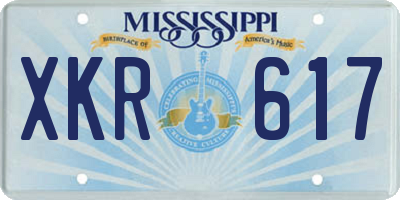 MS license plate XKR617