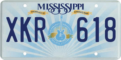 MS license plate XKR618