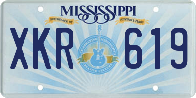 MS license plate XKR619
