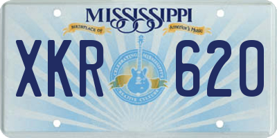 MS license plate XKR620