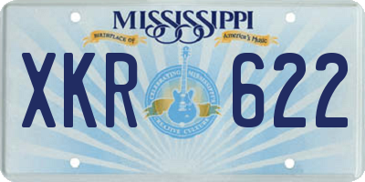 MS license plate XKR622