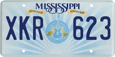 MS license plate XKR623