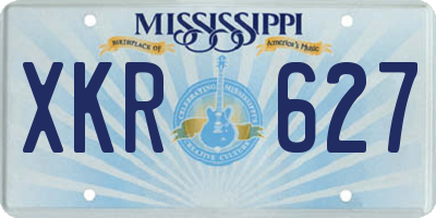 MS license plate XKR627