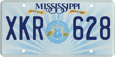 MS license plate XKR628