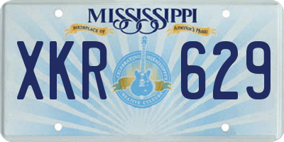 MS license plate XKR629