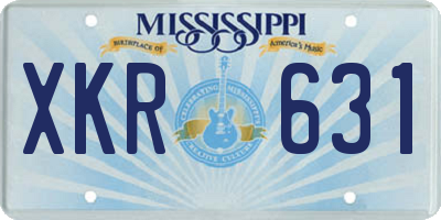MS license plate XKR631