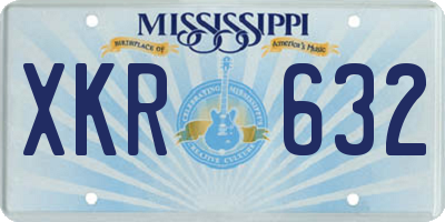 MS license plate XKR632