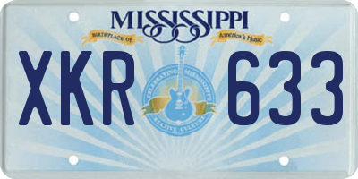 MS license plate XKR633