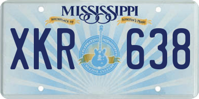 MS license plate XKR638