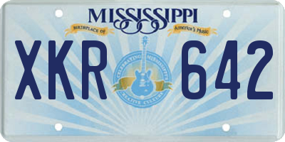 MS license plate XKR642