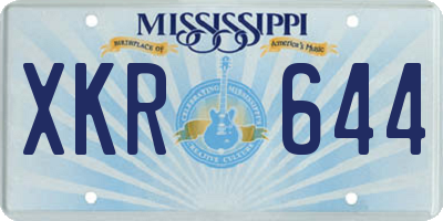 MS license plate XKR644