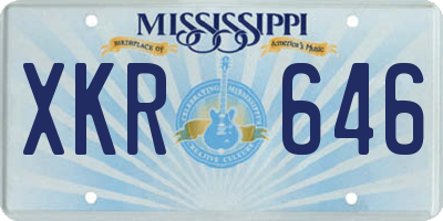 MS license plate XKR646