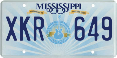 MS license plate XKR649