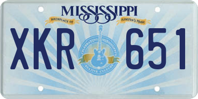 MS license plate XKR651