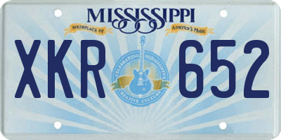 MS license plate XKR652