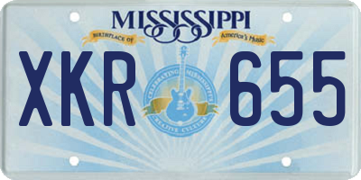 MS license plate XKR655