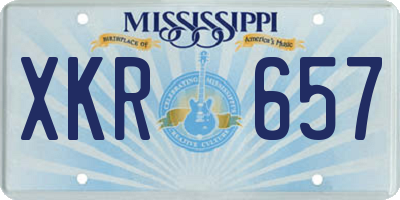MS license plate XKR657
