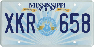MS license plate XKR658
