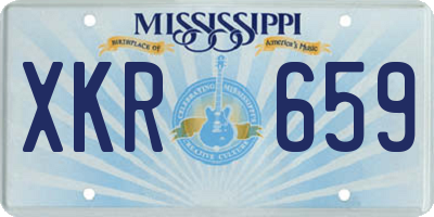 MS license plate XKR659