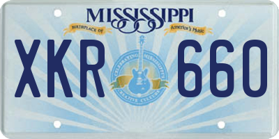 MS license plate XKR660