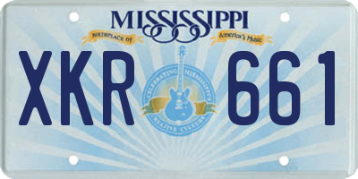 MS license plate XKR661