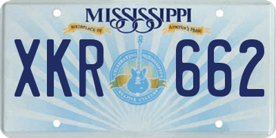 MS license plate XKR662