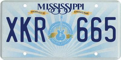 MS license plate XKR665