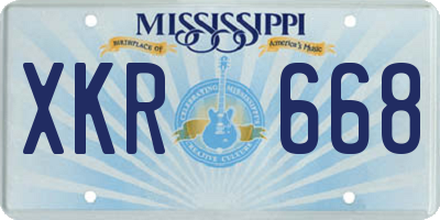 MS license plate XKR668