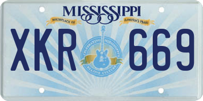 MS license plate XKR669