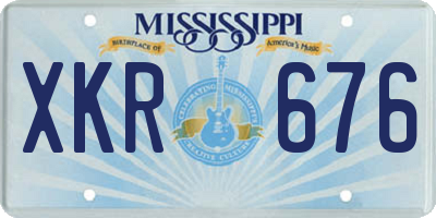 MS license plate XKR676