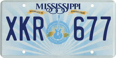 MS license plate XKR677
