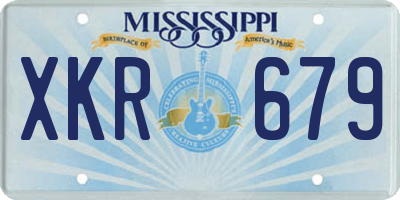 MS license plate XKR679