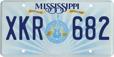 MS license plate XKR682