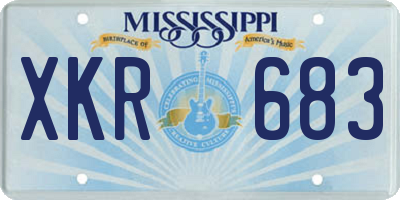 MS license plate XKR683