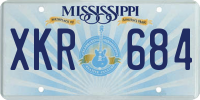 MS license plate XKR684