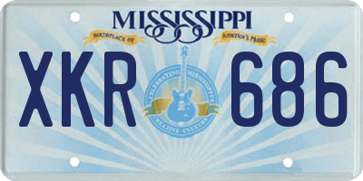 MS license plate XKR686