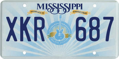 MS license plate XKR687