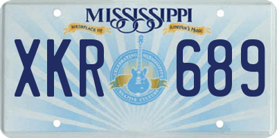 MS license plate XKR689