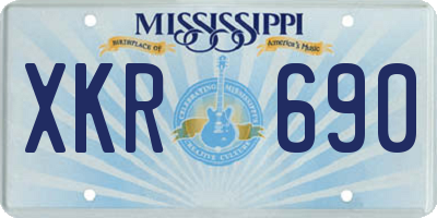MS license plate XKR690