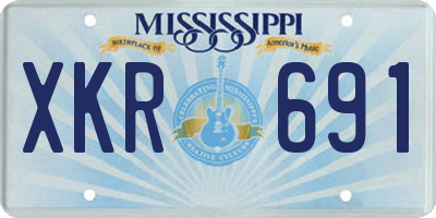 MS license plate XKR691