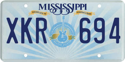 MS license plate XKR694
