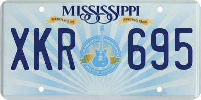 MS license plate XKR695