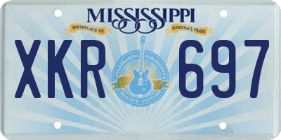 MS license plate XKR697