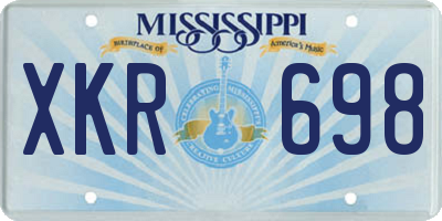 MS license plate XKR698