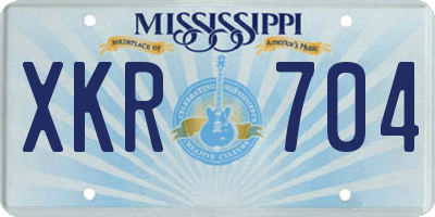 MS license plate XKR704