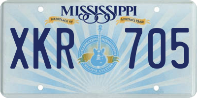 MS license plate XKR705