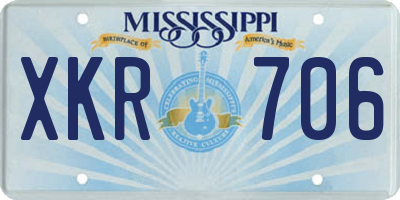 MS license plate XKR706